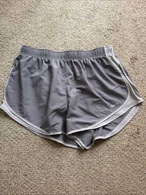 Nike Women's Gray Athletic Running Shorts with White Trim